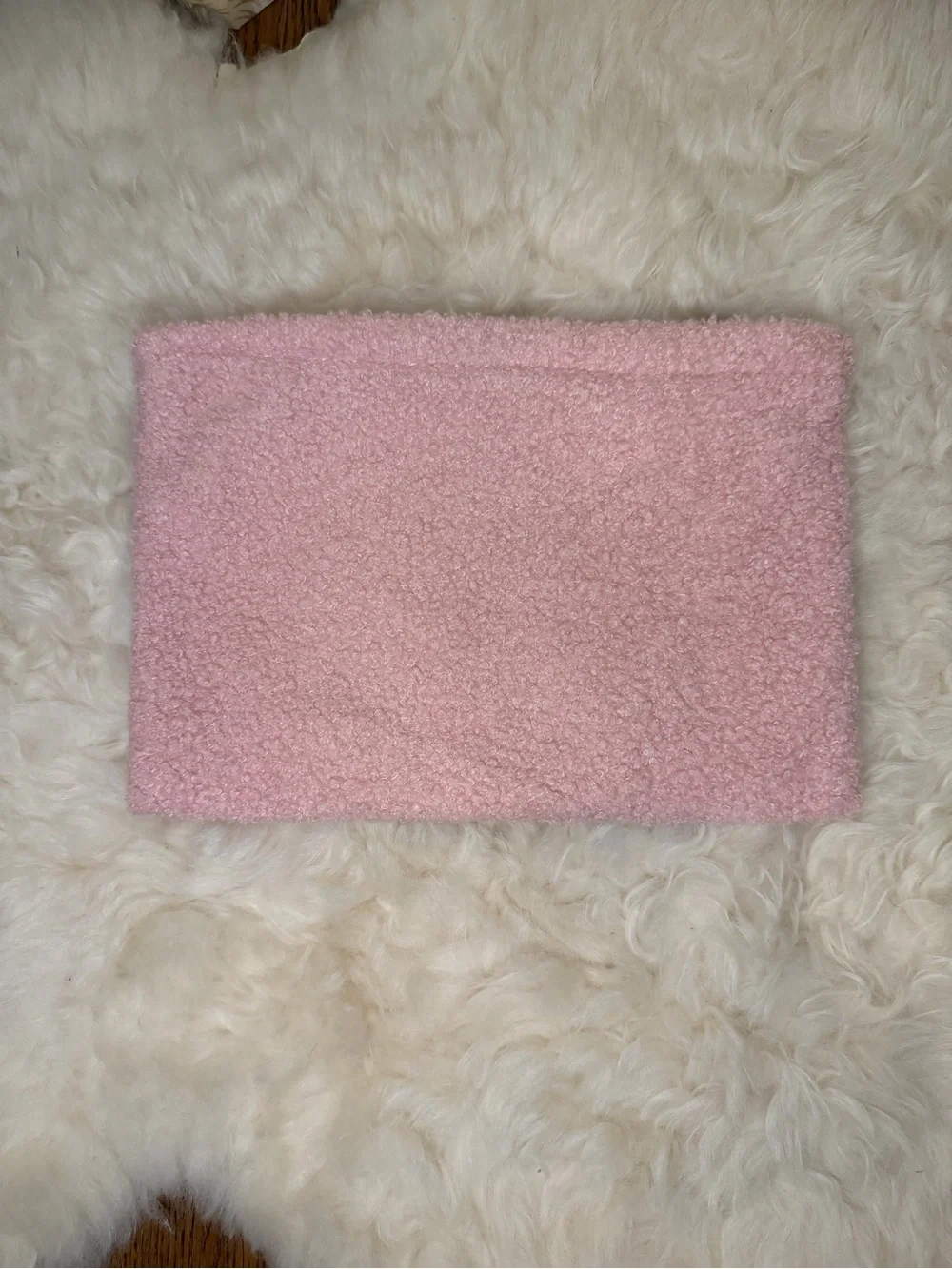 Cozy Pink Sherpa Large Zipper Bag